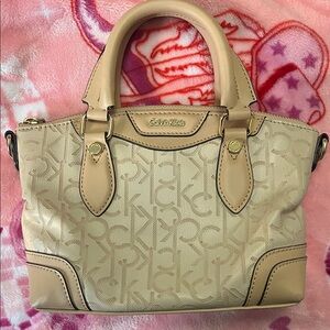 Calvin Klein Tan Hand Bag Genuine Leather